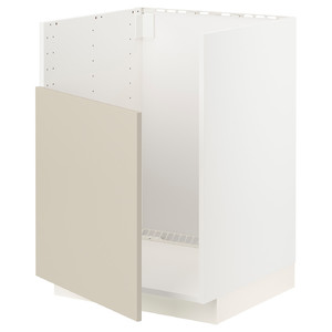 METOD Base cabinet f BREDSJÖN sink, white/Havstorp beige, 60x60 cm