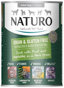 Naturo Adult Dog Wet Food Grain & Gluten Free Duck in a Herb Gravy 390g