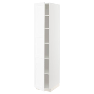 METOD High cabinet with shelves, white Enköping/white wood effect, 40x60x200 cm