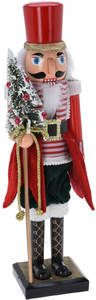 Nutcracker Christmas Decoration Drag 60cm, red