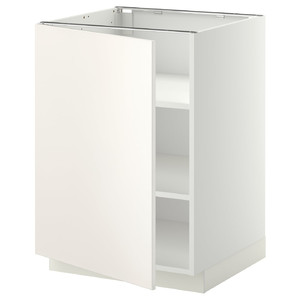 METOD Base cabinet with shelves, white/Veddinge white, 60x60 cm