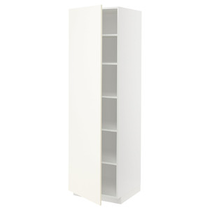 METOD High cabinet with shelves, white/Vallstena white, 60x60x200 cm