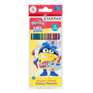 Starpak Triangular Metallic Colour Pencils 12pcs Play-Doh