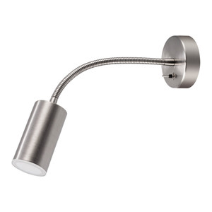 GoodHome LED Garden Outdoor Wall Lamp Lignit, brushed chrome
