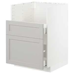 METOD / MAXIMERA Base cabinet f TALLSJÖN, white/Lerhyttan light grey, 60x60 cm