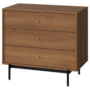 RÅDMANSÖ Chest of 3 drawers, brown walnut effect, 90x48x81 cm