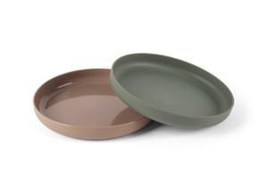 Dantoy TINY BIObased Plate 2pcs, Mokka/Olive