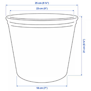 KÖRSBÄRSBJÖRK Plant pot, light grey/beige, 19 cm