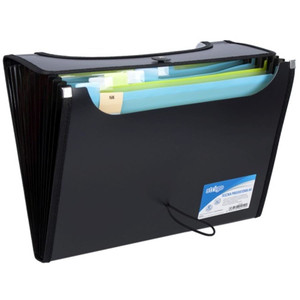 Document Folder with Dividers A4 25mm 12 Pockets, black