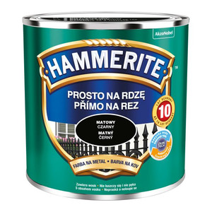 Hammerite Direct To Rust Metal Paint 0.25l, matt black