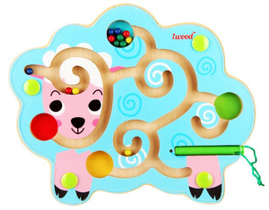 iWood Wooden Magnetic Animal Maze - Sheep 2+