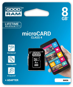 Goodram Memory Card microSD 8GB C4 with Adapter