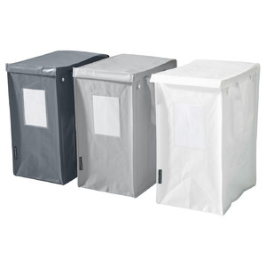 DIMPA Waste sorting bag, white/dark grey, light grey, 22x35x45 cm/35 l