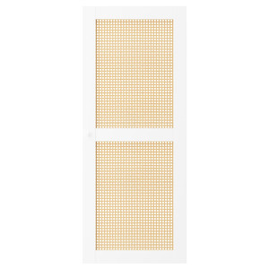 HÖGADAL Door, white/woven bamboo, 40x97 cm