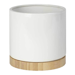 Plant Pot Bamboo 12 cm, white