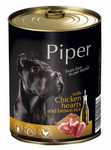 Piper Wet Dog Food with Chicken Hearts & Brown Rice 800g