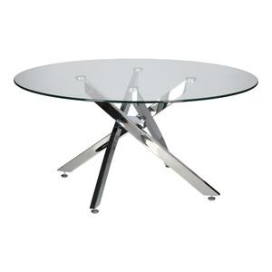 Coffee Table Amber 90cm, transparent/chrome