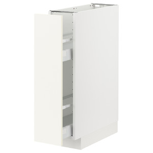 METOD / MAXIMERA Base cabinet/pull-out int fittings, white/Vallstena white, 20x60 cm