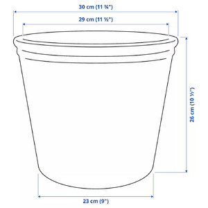 KÖRSBÄRSBJÖRK Plant pot, light grey/beige, 24 cm