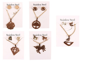 Jewellery Set Earrings & Necklace, 1 set, assorted