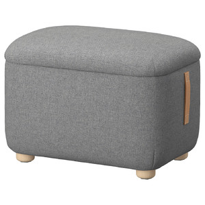 OSKARSHAMN Footstool with storage, Tibbleby beige/grey
