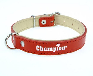 Champion Leather Dog Collar SK/S 40/1,8(R) [SOS], red
