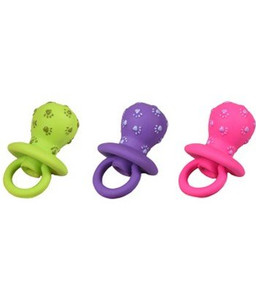 Flamingo Latex Dog Toy Pacifier 12cm, 1pc, assorted colours