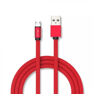 V-TAC Cable microUSB M 1 2.4A, red