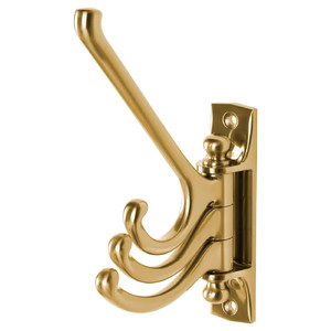 KÄMPIG 3-armed swivel hook, brass-colour