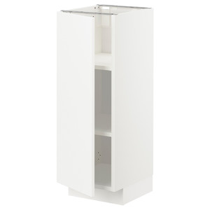 METOD Base cabinet with shelves, white/Veddinge white, 30x37 cm