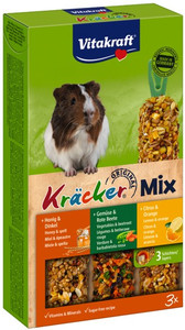 Vitakraft Kracker Guinea Pig Sticks Honey, Vegetables, Lemon 168g 3pcs