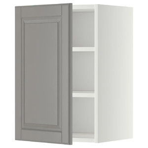 METOD Wall cabinet with shelves, white/Bodbyn grey, 40x60 cm