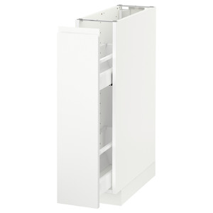 METOD Base cabinet/pull-out int fittings, white, Voxtorp matt white, 20x60 cm