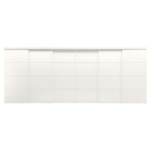 SKYTTA / MEHAMN Sliding door combination, white/double sided white, 603x240 cm
