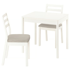 TONSTAD / TONSTAD Table and 2 chairs, off-white/off-white Fridtuna light beige, 80/120x70 cm
