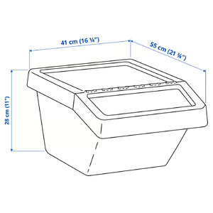 SORTERA Sorting bin with lid, beige, 37 l