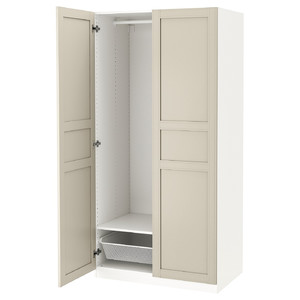 PAX / FLISBERGET Wardrobe, white/light beige, 100x60x201 cm