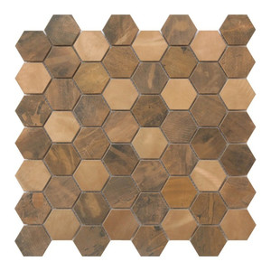 GoodHome Mosaic Tile Enaide 30 x 30 cm, 1pc, hexagon, copper