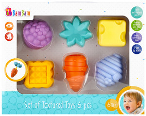 Bam Bam Set of Textured toys 6pcs 6m+