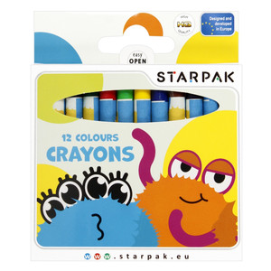 Starpak Wax Crayons 12 Colours Monster