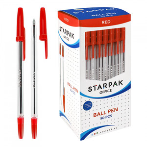 Starpak Office Ball Pen, red, 50pcs
