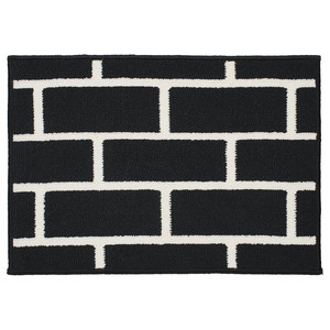 VÄNDPLATS Door mat, black/brick pattern, 40x60 cm