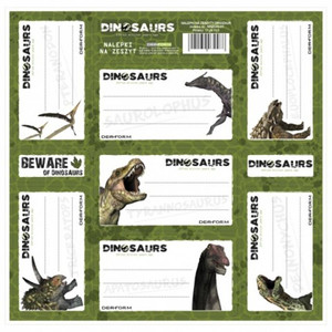 Label Stickers for Notebooks 25pcs Dinosaurs