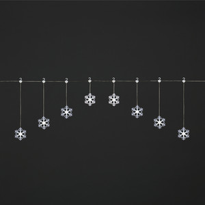 Christmas Lights 8 LED, snowflakes, indoor, cool white
