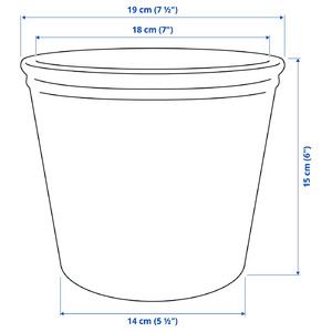 KÖRSBÄRSBJÖRK Plant pot, light grey/beige, 15 cm