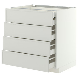 METOD/MAXIMERA Base cb 4 frnts/2 low/3 md drwrs, white/Aspudden light grey, 80x60 cm