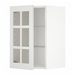 METOD Wall cabinet w shelves/glass door, white/Stensund white, 40x60 cm