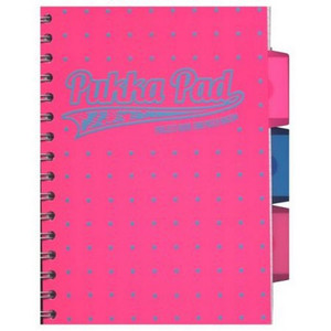 Pukka Pad A5 Project Book 100 Pages Squared PVC Neon, pink