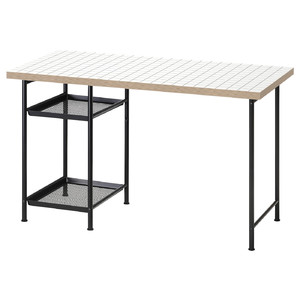 LAGKAPTEN / SPÄND Desk, white anthracite/black, 120x60 cm