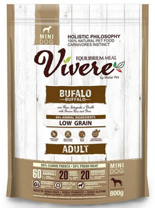 Vivere Dog Dry Food Low Grain Mini Adult Buffalo 800g